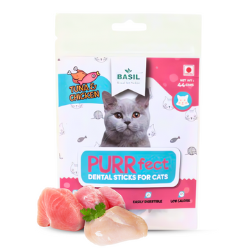 Basil Tuna & Chicken Purrfect Dental Sticks Treat For Cat